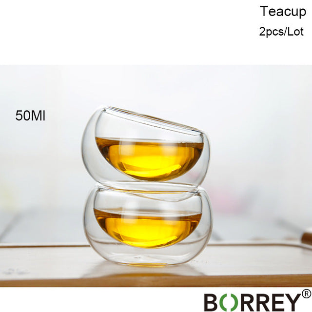 Heat-resistant Glass Teapot Double Wall Glass Teacup