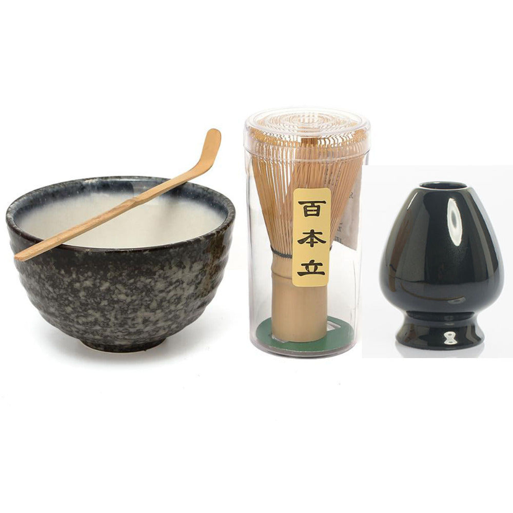 Elegant Traditional Matcha Giftset Natural Bamboo Matcha Whisk Scoop Ceremic Matcha Bowl Whisk Holder Japanese Matcha Tea Sets