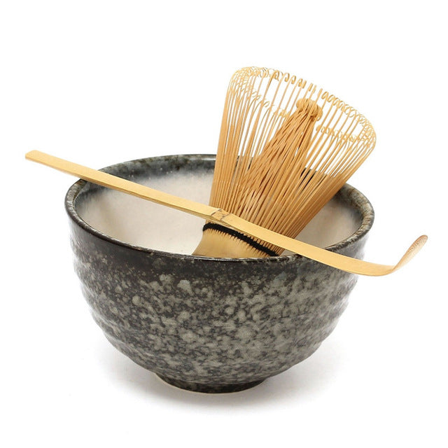 Elegant Traditional Matcha Giftset Natural Bamboo Matcha Whisk Scoop Ceremic Matcha Bowl Whisk Holder Japanese Matcha Tea Sets