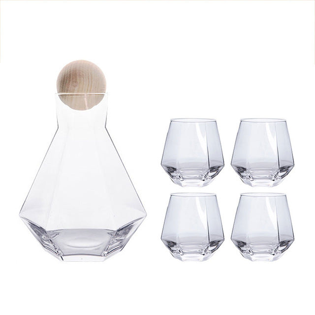 Crystal Glass Hexagonal Tea Pitcher