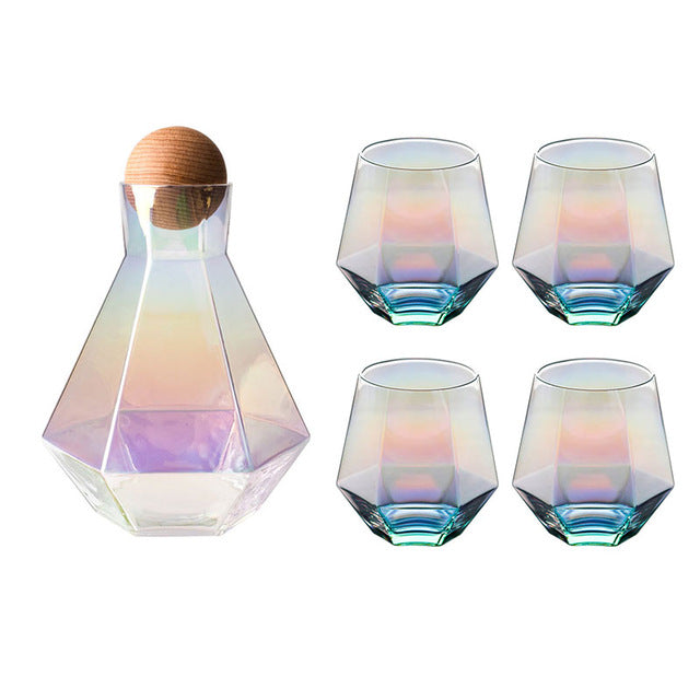 Crystal Glass Hexagonal Tea Pitcher