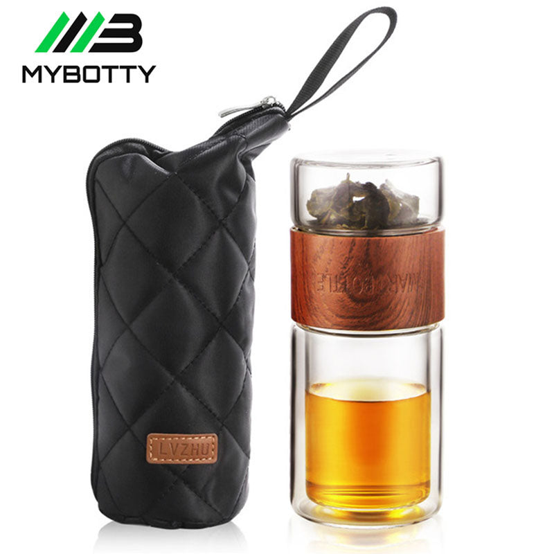 Glass Tea Water Bottle With Bag Tea Filter